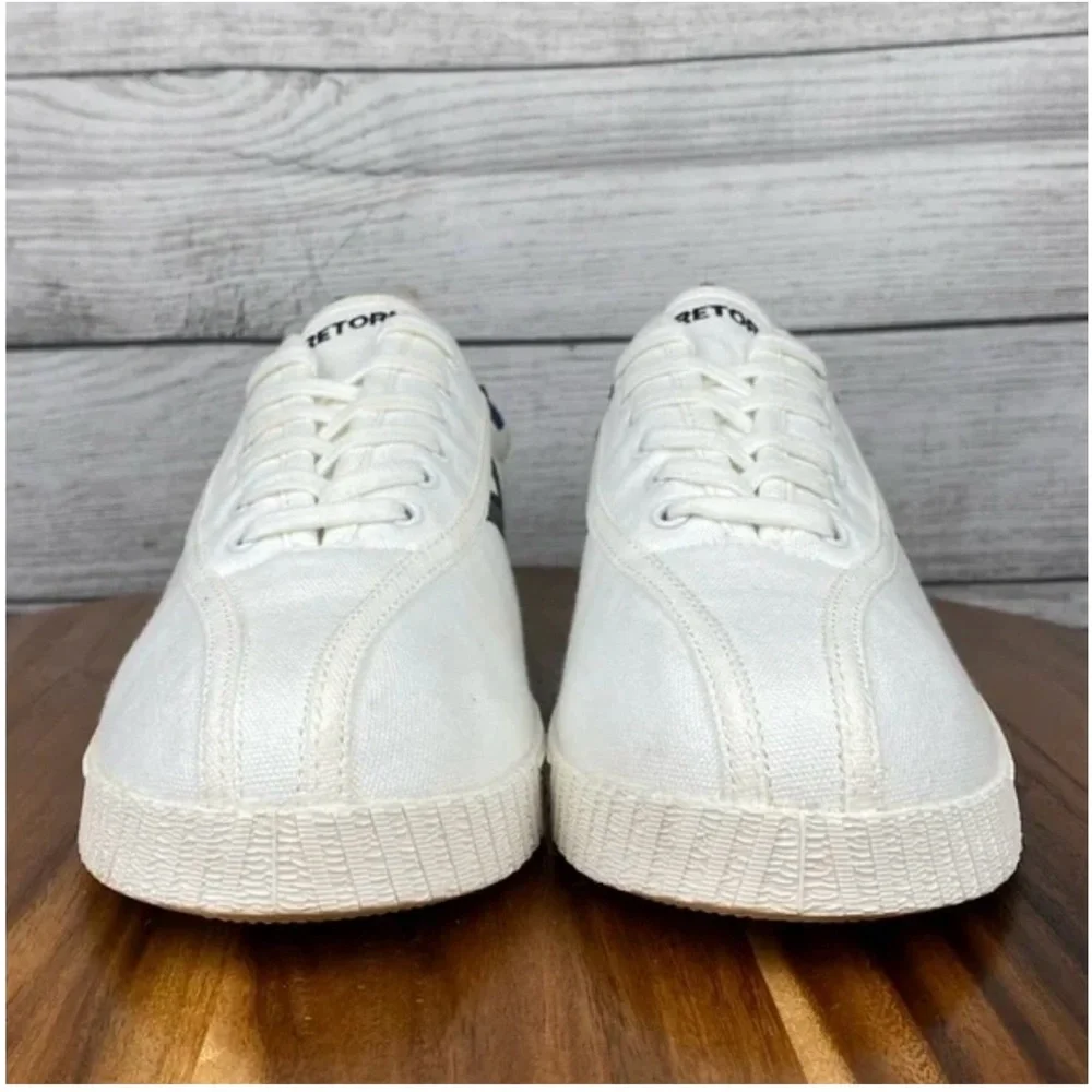 Tretorn White Sneakers with Navy Detail - Picture 9 of 10